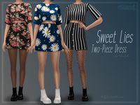 sims 4 cc // custom content clothing // The Sims Resource // #sims4 #sims4cc // Trillyke - Sweet Lies Two-Piece Dress