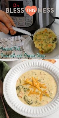 This Instant Pot broccoli and cheese soup recipe has a ONE MINUTE cook time. It's an easy Instant Pot soup that's thick, creamy and healthy. Enjoy this gluten free and vegetarian soup for any meal!