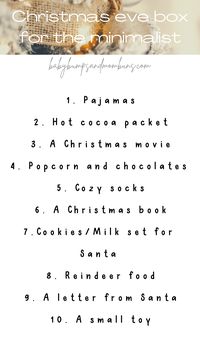 10 simple ideas of what to put in a Christmas Eve box for the Minimalist