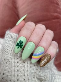 Shamrock Press on Nails St Patricks Day Saint Patricks Day - Etsy