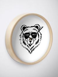 "Cute bear cartoon of a mama bear, Mama Bear Mothers Day Gift, Cool Bear Aesthetic Gift, Mothersday Cartoon Bear, Nature Lover Gifts" Clock for Sale by haRexia | Redbubble