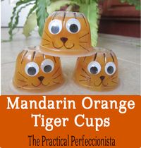 Mandarin orange tiger cups for the tiger party!