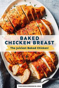 This simple seasoned chicken breast is baked to juicy perfection for a quick and delicious dinner!