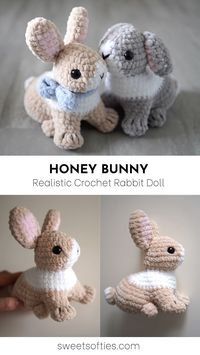 Honey Bunny the Realistic Rabbit · Amigurumi Crochet Pattern - Sweet Softies