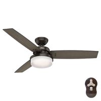 Hunter Sentinel 52 in. LED Indoor Premier Bronze Ceiling Fan with Light Kit and Universal Remote 59210 - The Home Depot