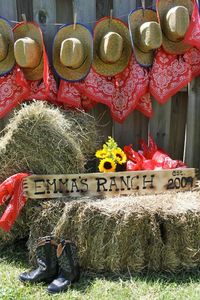 photos of country western party table settings | Then, the straw bals were free: “I found a local farm supply store ...