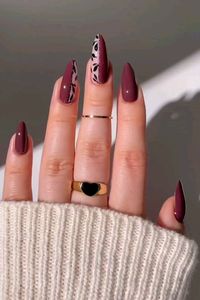 Shop Now ~ Using:🔸️Fleurwee P30 Chocolate Mousse🔸️Fleurwee P03 Black rose🔸️Z203 Saturn Energy Brown 🍁 September nails ✨️ nail designs ✨️ nail ideas ✨️ nail inspo