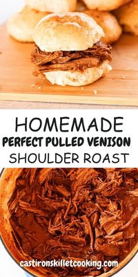 Venison roast is so versatile. This easy recipe turns a venison roast into delicious pulled BBQ with a homemade sauce! This pulled venison is perfect for lunch, dinner, or any occasion. Try it today!