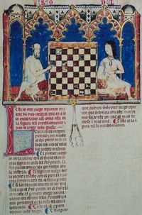 Moorish Girl and a man playing chess--13th century manuscript