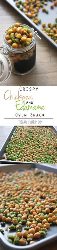 Crispy Chickpea and Edamame Oven Snack TheGarlicDiaries.com #clean #recipes #eatclean #healthy #recipe