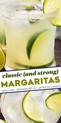 Homemade Classic Margarita recipe using just 4 simple ingredients.  You'll want to ditch that bottle of mix in no time.  This tequila cocktail is the perfect summer drink!