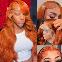 PRICES MAY VARY. 【Ginger Orange Lace Front Wigs Human Hair Material】: Made with 100% Unprocessed Grade 10A Brazilian Virgin Human Hair .Ginger wig human hair are made of human hair from young and healthy girl donors. Ginger frontal wigs human hair dyed with natural plant hair dyes, healthy and natural, voluminous and thick, soft and elastic, odorless, soft and smooth, comfortable for the skin , orange lace front wig durable and reusable. 【Ginger Lace Front Wigs Human Hair Pre Plucked Features】: Designed with a 13x4 HD Transparent Lace Frontal,this Frontal Wigs Human Hair Offers Stronger Air Permeability and a More Natural Hairline. While the Pre-Plucked Baby Hair Further Enhances the Realistic Look. The Wig can Blend Seamlessly with Any Skin Tone and Allows for Middle Parting or Side Parti