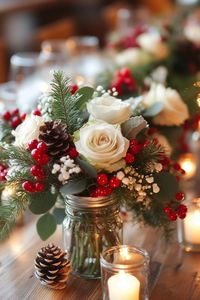 Planning a December wedding? Check out these elegant Christmas wedding centerpiece ideas! From rustic charm to DIY creations, these table decor ideas for round tables feature beautiful poinsettias, roses, and lilies. Perfect for adding a festive touch to your special day!