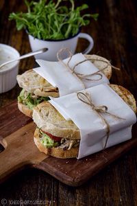 Great Sandwich PresentationIsn't this a nice way to present a sandwich? Simply wrap a piece of paper or a napkin around the sandwich and add twine.