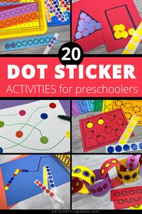 Boost fine motor skills and learning with dot sticker activities! Your preschoolers will love these fun and easy hands-on learning activities. We have included ideas for learning numbers, counting, math activities, letter activities, shape activities, crafts, and and even art projects. Use dot stickers all year long in spring, summer, fall, and winter. Develop pincer grasp and promote hands-on learning in your preschool, pre-K, or kindergarten or OT classroom.