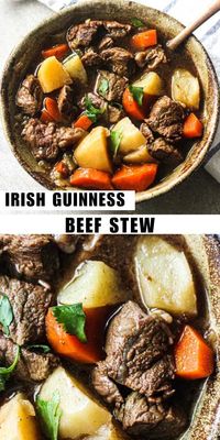 Traditional crock pot Irish beef stew recipe, full of root vegetables, chuck roast and of course Guinness beer! This stew is so easy to make and you always can substitute beef to lamb for more authentic flavor. Get ready for st.Patrick’s day!