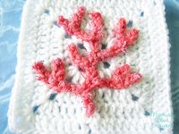 Crochet Coral Applique and Granny Square Free Crochet Pattern - Ocean Blanket - Maria's Blue Crayon