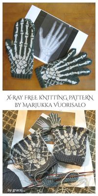 Halloween Skeleton Gloves Free Knitting Patterns