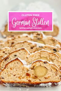 Moist, flaky, and chock full of fruits, nuts, and marzipan, sweet Gluten Free German Stollen is just like the traditional Christmas bread.