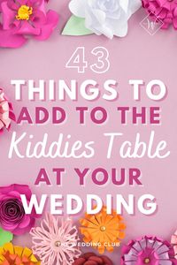 So, you've decided to have kids at your wedding, and there might possibly be many of them on your wedding guest list. This is the best reason to have a special kiddies table at your wedding! The honest truth is that there are many parents, obviously not all of them, who will just let their kids roam free and cause havoc at events such as your wedding day, and that is why they need to be kept busy. Here are some ideas for th kids table at your wedding!