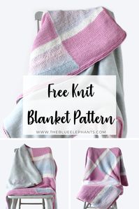 The Insiya blanket is knit in simple stockinette with well places colors changes for a soft and pretty blanket. Get the free knit baby blanket pattern here!