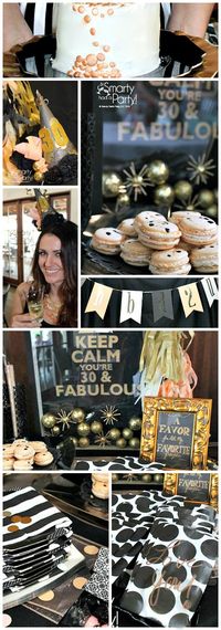 Peach, black and gold stylish adult birthday theme by by #Smartyhadaparty