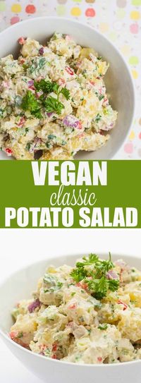 Vegan Classic Potato Salad with Cashew Mayo | Oil free recipe