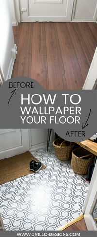 Everything you need to know about how to wallpaper a floor - a laminate floor to be precsie. This is a renter-friendly option using contact paper (fablon)