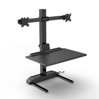 28" Power Rise Electric Adjustable Standing Desk Converter with Dual Monitor Mount | Stand Up Desk Store