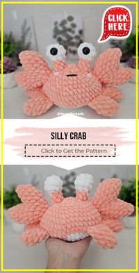 crochet Silly Crab easy pattern  - Easy Crochet Silly Crab Pattern for Beginners. Click to Get the Pattern #Crab #crochet #crochetpattern   via @shareapattern.com