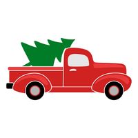 Christmas Vintage Truck Cuttable Design