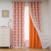 PRICES MAY VARY. Pleasent Experience: Made of 100% polyester fiber, high-quality fabrics give you a silky touch. Double-layer design, the front sheer and the back curtain achieve a perfect elegant look Product Information: Includes 2 curtain panels, Each panel measures 52" W x 95" L | Set measures 104" W x 95" L, and each curtain has 8 premium anti-rust grommets on the top Unique Design: The unique big pom pom design looks very high-end, update the look for your room. Our 2 layers sheer and curt