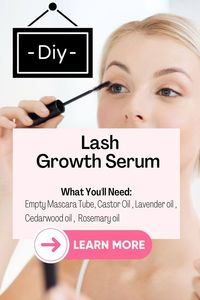 Try this lash serum for natural lash growth. Eyelash growth so you don't have to use lash extensions. Eyelash growth serum using castor oil, lavender, rosemary, and cedarwood essential oils.