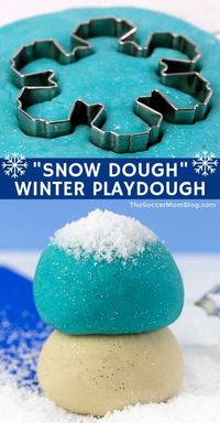 Snow dough is a winter themed playdough that's easy to make and uses the magic of instant snow for extra chill and a fluffy texture that's as soft as fresh snow!