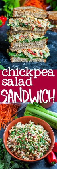 This tasty vegetarian Garden Veggie Chickpea Salad Sandwich is a plant-based powerhouse of a lunch! Make it in advance for a party or picnic or to take along as an easy weekday lunch for work or school.