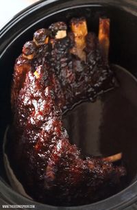 St. Louis Style Crock-Pot BBQ Spare Ribs Made in the Slow Cooker