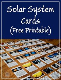 Solar System Cards - Set of 24 Montessori-style, 3-part cards for learning about the solar system (free printable) - ResearchParent.com