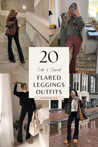 Looking for stylish and cozy flared leggings outfit ideas? Flared leggings are perfect for creating comfy yet cute looks this fall and winter 2024! Whether you're going for a casual vibe, something more chic, or layering up for colder days, these outfit ideas will keep you looking effortlessly stylish all season long. From cozy sweaters to trendy jackets, get inspired with these easy-to-wear outfit combos. Save this pin for all the outfit inspo you need! #FlaredLeggingsOutfit #OutfitIdeas