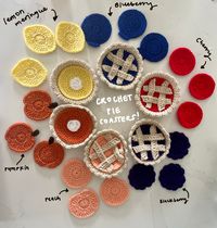 "These adorable coaster sets look just like mini hand pies! Each coaster set comes with a \"pie crust\" which can be used as an extra large coaster for bigger cups, three small coasters that can fit most standard cups, and one medium sized coaster when its flipped over so that the top of the pie is facing down. Each \"flavor\" of coaster set comes with the according fruit on the inside one you can choose between 6! Flavors include:   -Cherry. Pie  - Peach Pie   - Blueberry Pie  - Lemon Meringue