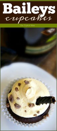 Baileys and Cream Cupcakes are amazing!! Filled with Baileys infused pudding in the middle with vanilla pudding frosting & a cute licorice straw!