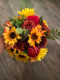 Wedding Bouquet Orange Burgundy Sunflower Bouquet Sunflower - Etsy