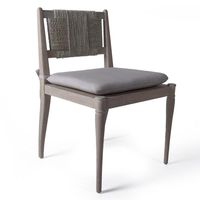 Discover a handcrafted chair in premium American oak with a unique bull rush backrest and plush Egyptian Fog linen seat, perfect for any modern or rustic space. #natural, #coastal, #diningchair