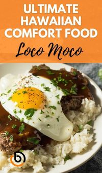 Experience the authentic taste of Hawaii with this delicious Loco Moco recipe! Featuring a savory beef patty, rich gravy, and a perfectly fried egg over rice, this Hawaiian dish is a comfort food classic. Easy to make and packed with flavor, it’s sure to become a favorite. Get ready to impress your family and friends with the best Loco Moco you'll ever taste. Find the full recipe at www.blendofbites.com