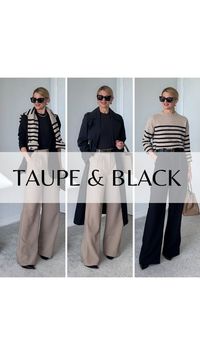 Pairing taupe with black will instantly create an elevated look. A striped sweater is both on trend and a classic item. ✅ To shop this reel comment “LINK” below And I’ll send you all the outfit details. or ✅ The link to shop is also in my stories and in my bio. . For more inspiration hit Follow To reference this look hit Save . . Fall fashion 2023 | daily outfit ideas | everyday style | simple fits | effortless chic outfit inspo | fashion inspo | fashion style | ootd | outfit inspiration |