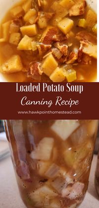 This canning recipe for loaded potato soup is so easy and delicious. It makes an awesome meal in a jar. Canning soups is a great thing about canning, you can take the soups anywhere and they are always ready to eat on your shelves. This recipe is so flavorful and so much better than a canned soup from the grocery store. So much healthier! No preservatives and you control what you put in the jar. When this soup comes out of the jar it is just like it was cooked on the stove!