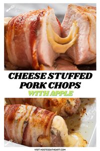 Cheese Stuffed Pork Chops with Apple recipe makes an oven-baked stuffed pork chop that's tender, juicy, and delicious. #Goudacheese #CheeseLove #bakedporkchops #PorkChops #pork