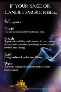 When you blow out your candle make sure to watch which way the smoke flows. After ceremony or ritual, the direction the smoke rises will tell you a lot about your magical practice.