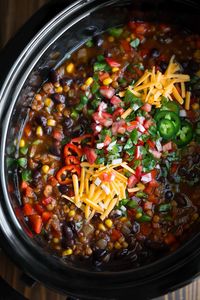 Slow Cooker Lentil Taco Chili - Vegan + Vegetarian