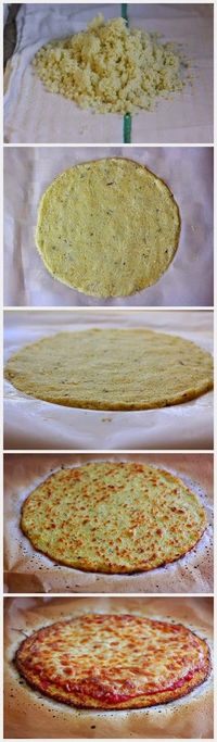 The BEST Cauliflower Crust Pizza! - eatagreatdeal.... Next time, need to get more water out so crust is crispy.