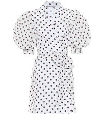 Alessandra Rich - Black polka-dot white silk crêpe de chine minidress ($1,895)